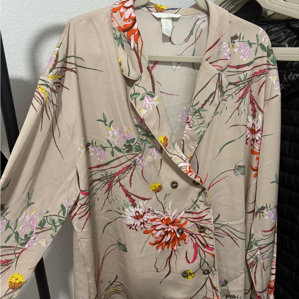 Floral Beige Women's Blazer
